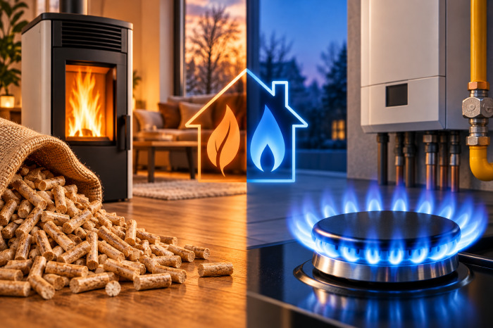Pellet vs Gas: il confronto dei costi che può sorprendere